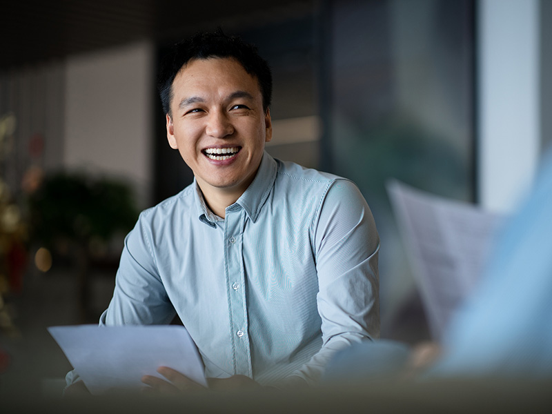 Man smiling